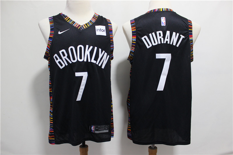 Men Brooklyn Nets #7 Durant black Home Stitched NBA Jersey 3->brooklyn nets->NBA Jersey